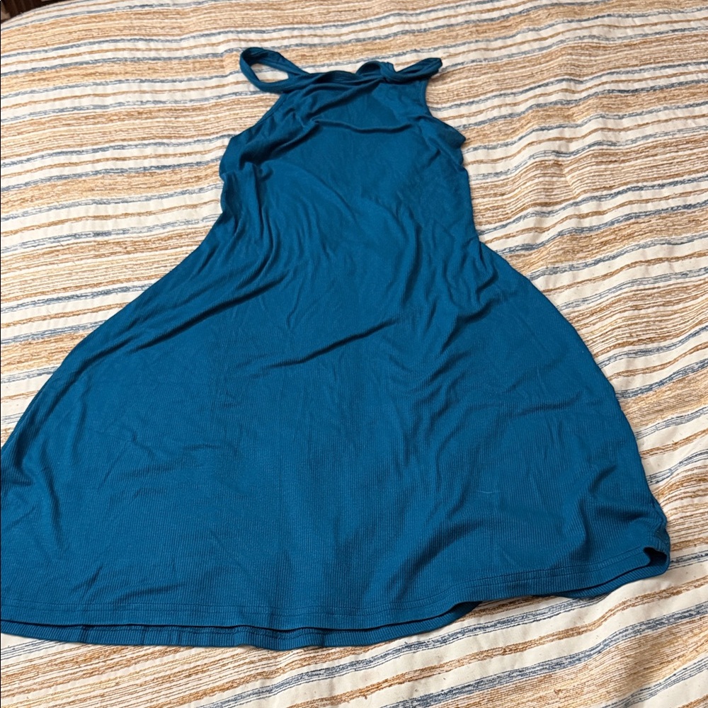 Cupshe Teal Cross-Back Dress